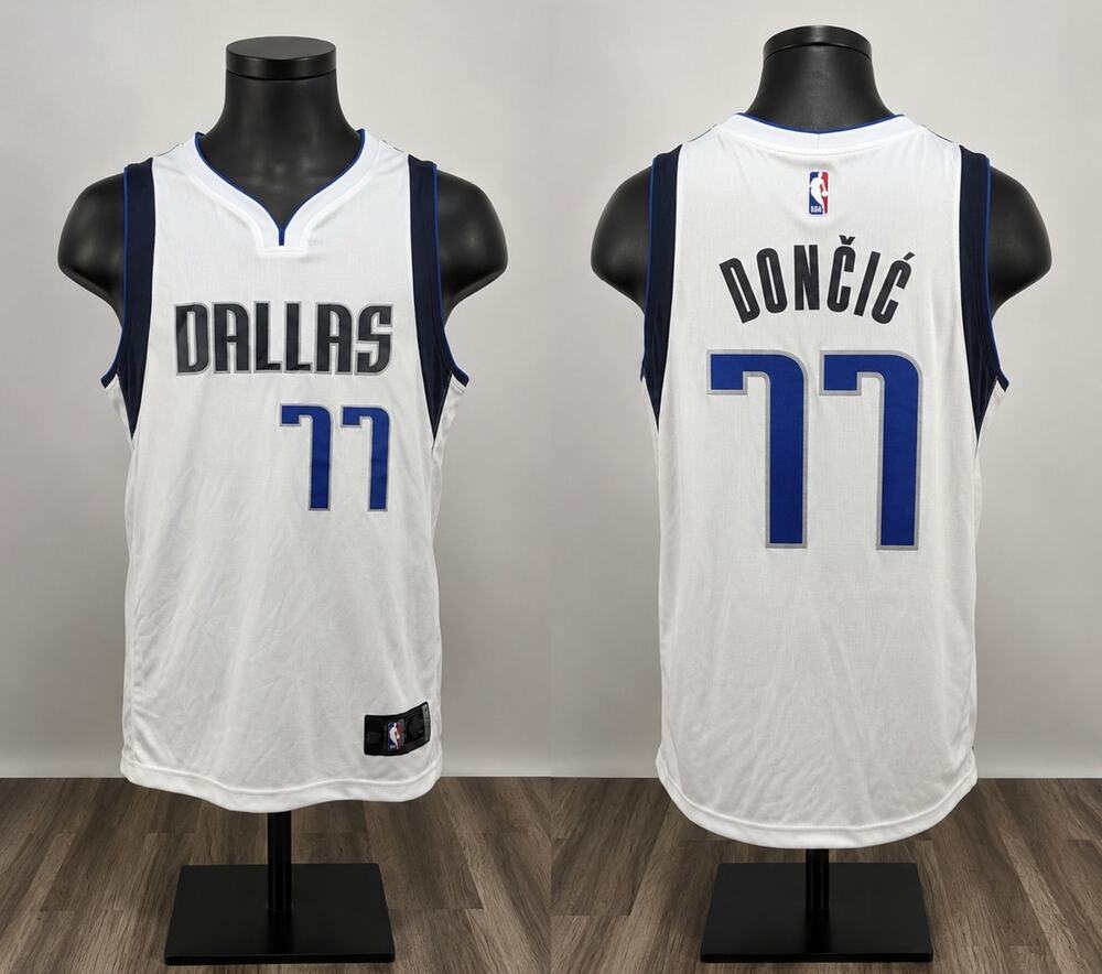 Fanatics Dallas Mavericks Luka Dončić #77 Men’s NBA Jersey White Blue Black M
